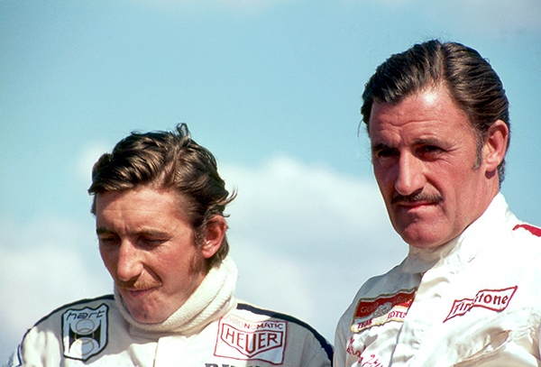 Jo Siffert and Graham Hill.Thruxton 1969