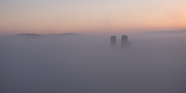 Corfe Castle in Mist