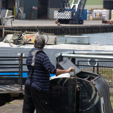 Opening the Lock Gates at Glasson