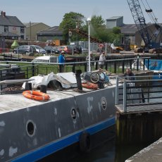 Negotiating the Lock at Glasson