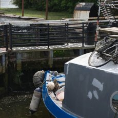 Negotiating the Lock at Glasson