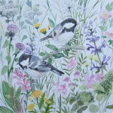 Coal tits and wild flowers (Sold)