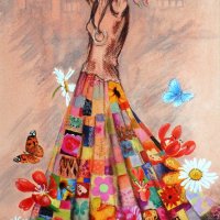 Girl with the beautiful skirt (sold)