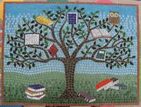 School mosaic commission by Sue Kershaw, mosaic artist