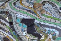 Mosaic 3D sculptural column by Sue Kershaw, Mosaic Artist