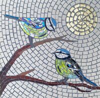 BLUE TITS MOSAIC SUE KERSHAW