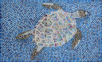 Turtle mosaic commission for private garden by Sue Kershaw, Mosaic Artist