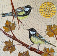 great tit mosaic by mosaic artist Sue Kershaw