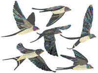 Swallow mosaics walled garden mosaic commission Sue Kershaw Mosaic Artist