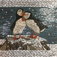 PUFFINS MOSAIC SUE KERSHAW