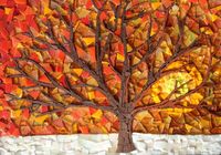Four seasons mosaic commission for counselling office by Sue Kershaw, mosaic artist