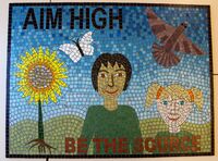 School mosaic commission by Sue Kershaw, mosaic artist
