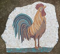 Mosaic commission of a Roman cockerel by Mosaic Artist Sue Kershaw