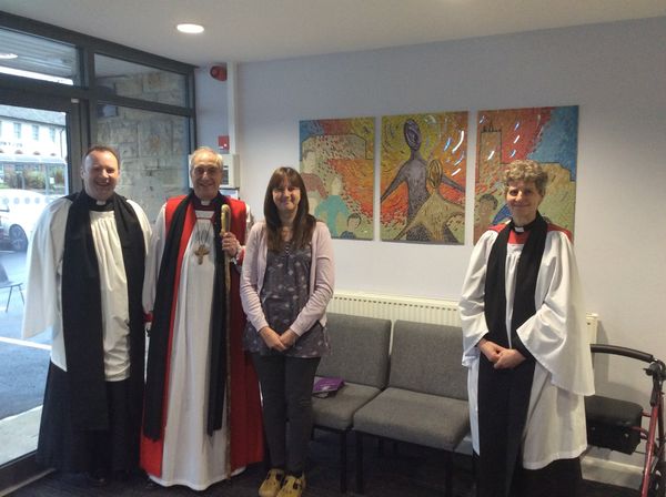 Mosaic triptych installed at St Mary's Church, Whitkirk in Leeds by Sue Kershaw