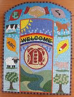 School mosaic commission by Sue Kershaw, mosaic artist