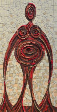 Abstract mosaic by Sue Kershaw, mosaic artist