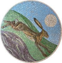 Hare mosaic by Sue Kershaw, mosaic artist