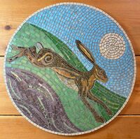 HARE IN HEATHER MOSAIC SUE KERSHAW