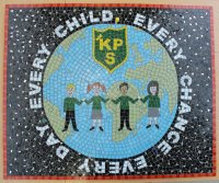 School mosaic commission by Sue Kershaw, mosaic artist