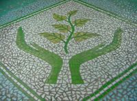 Trafford Macmillan Care Centre entrance wall mosaic commission completed with clients