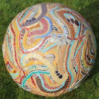 3D Mosaic Sphere by Sue Kershaw, Mosaic Artist