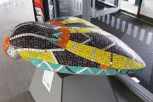 3D mosaic commission by Sue Kershaw, mosaic artist, A Moth for Amy project