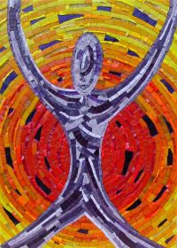 Abstract mosaic by Sue Kershaw, mosaic artist