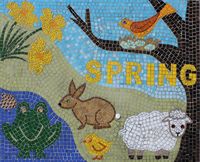 School mosaic commission by Sue Kershaw, mosaic artist