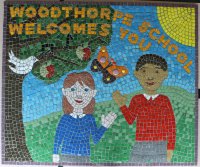 School mosaic commission by Sue Kershaw, mosaic artist