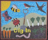 Yorkshire Wildlife Trust mosaic commission by Sue Kershaw, mosaic artist