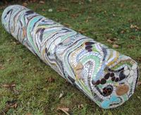 Mosaic 3D sculptural column by Sue Kershaw, Mosaic Artist