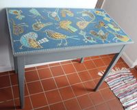 mosaic table by Sue Kershaw, mosaic artist