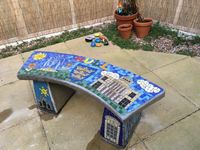 School mosaic commission by Sue Kershaw, mosaic artist