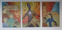 Mosaic commission triptych installed at St Mary's Church, Whitkirk in Leeds by Sue Kershaw