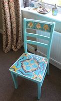 mosaic chair by Sue Kershaw, mosaic artist