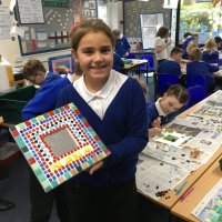 School mosaic commission by Sue Kershaw, mosaic artist