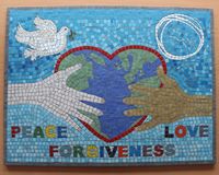 School mosaic commission by Sue Kershaw, mosaic artist