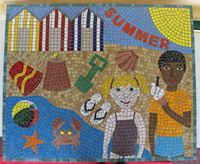 School Four Seasons mosaic commission by Sue Kershaw, mosaic artist
