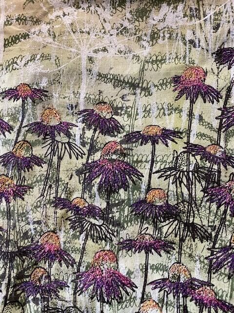 May 2026 - Member's work from free machine embroidery workshop with Alison Hulme