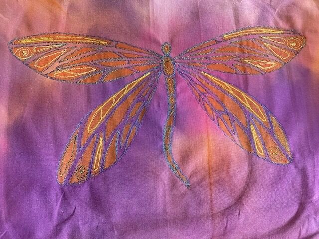 May 2026 - Member's work from free machine embroidery workshop with Alison Hulme