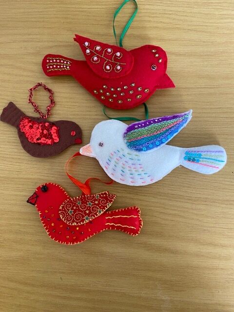 October 2026 - Samples of bird decorations for our Christmas Tree at St Thomas' Festival