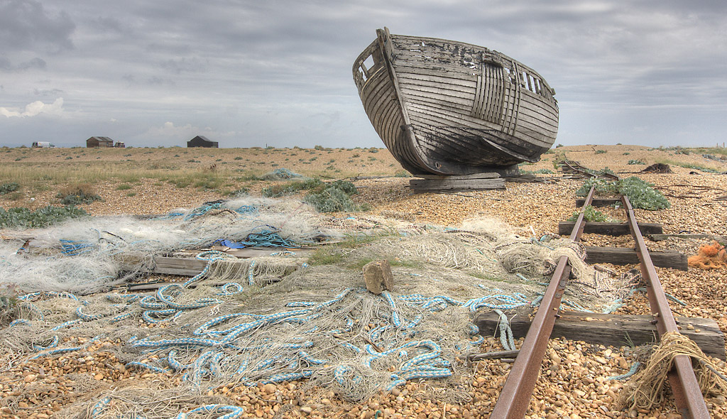 Boat and Rail Dungeness Kent