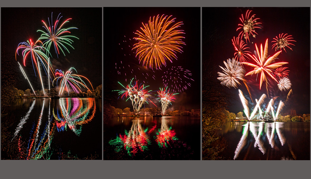 Fireworks Across The Lake Triptych