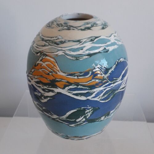 Blue Orange Egg Vessel