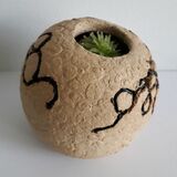 Small grogged planter with Sempervivum