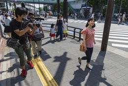 Filming on the street