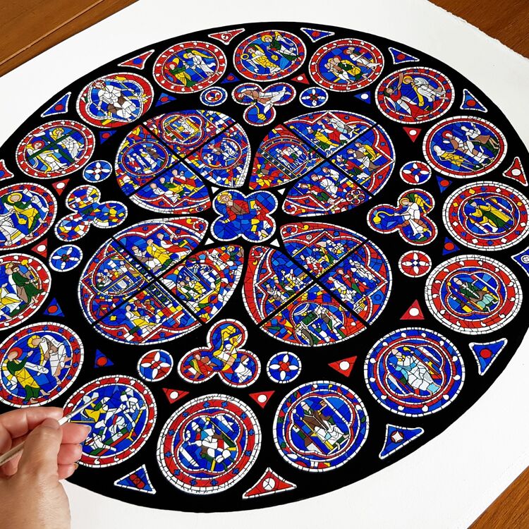 Lincoln Cathedral North Rose Window Limited Edition Print