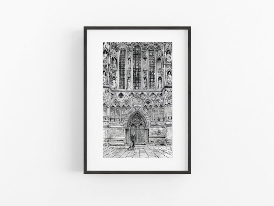 Dog Walker at Wells Cathedral