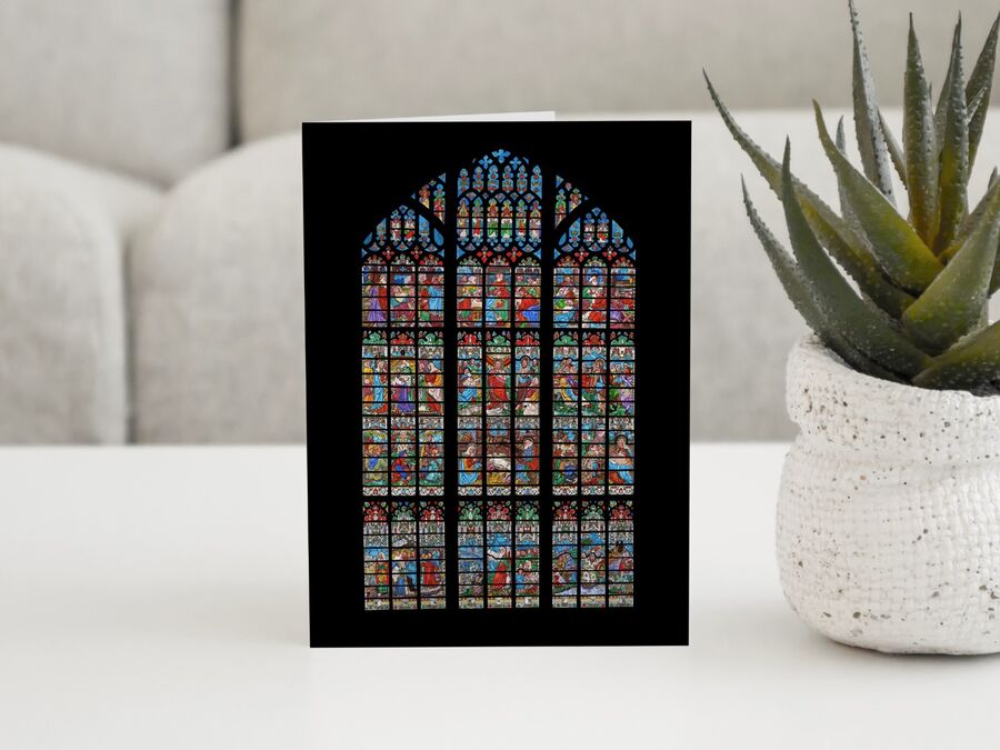 Gloucester Cathedral West Window Card (Black Background)