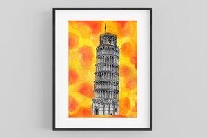 Leaning Tower of Pisa Open Edition Print